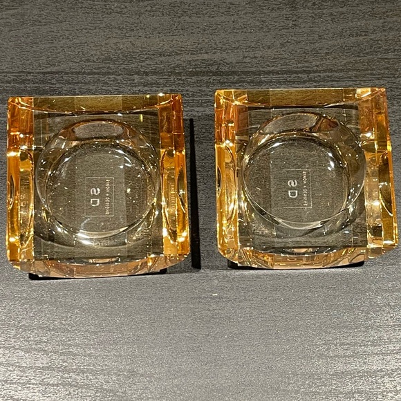 Simon Designs Design Amber Shimmer Tea Light Candle Holder Jewel Crystal EUC - Picture 4 of 10